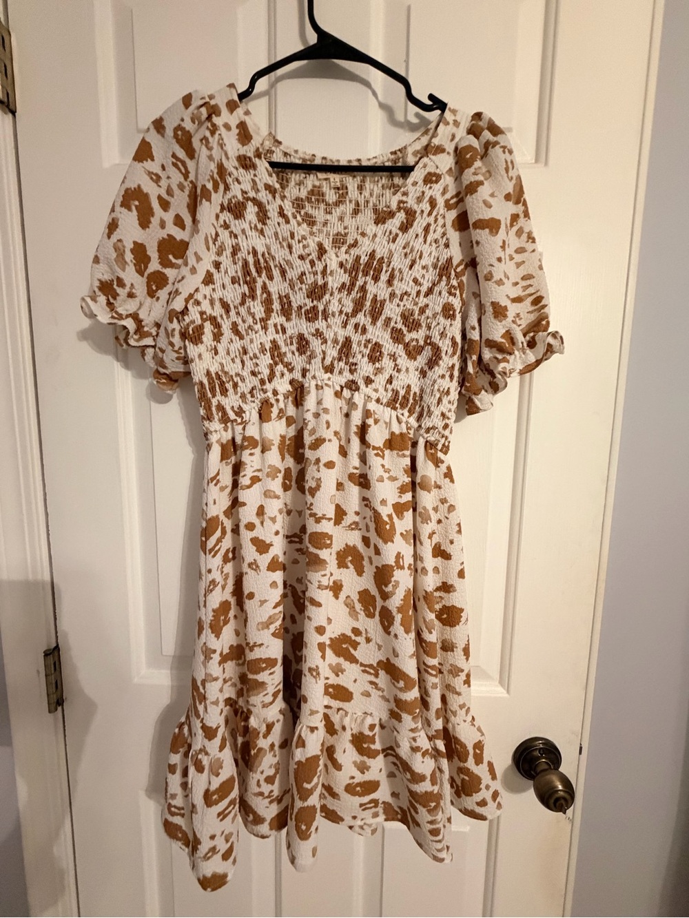 JODIFL Cream and cow print dress